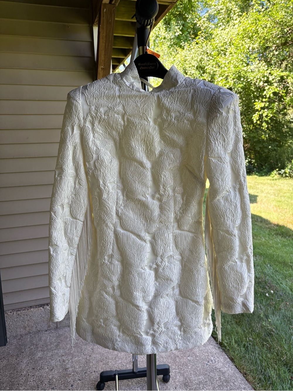 Yllw the Label Sterling Fringe Dress S Cream - Picture 2 of 9